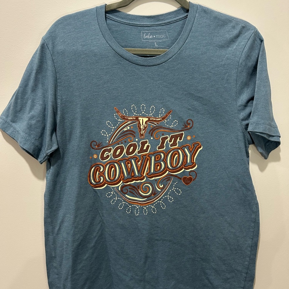Blue Western Graphic Tee